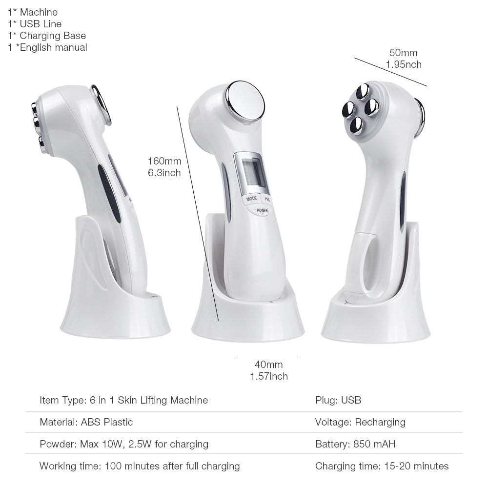 Nuvella 6-in-1 LED Skin Massage Beauty Device