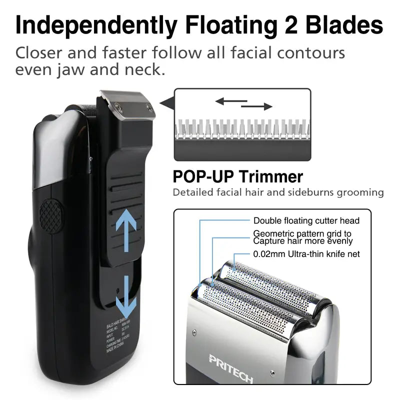Nuvella 2-in-1 Men's Electric Foil and Bald Shaver