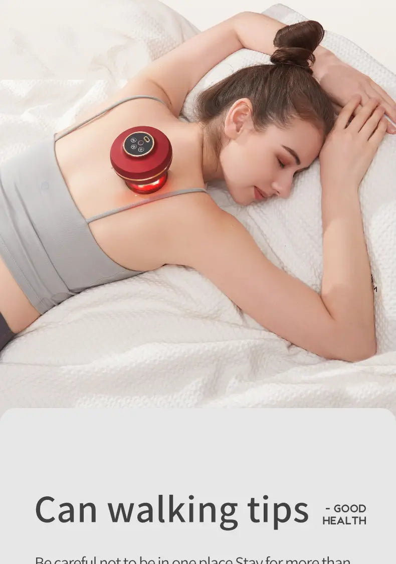 Nuvella Portable Electric Cupping Massager with Red Light (2 Cups)