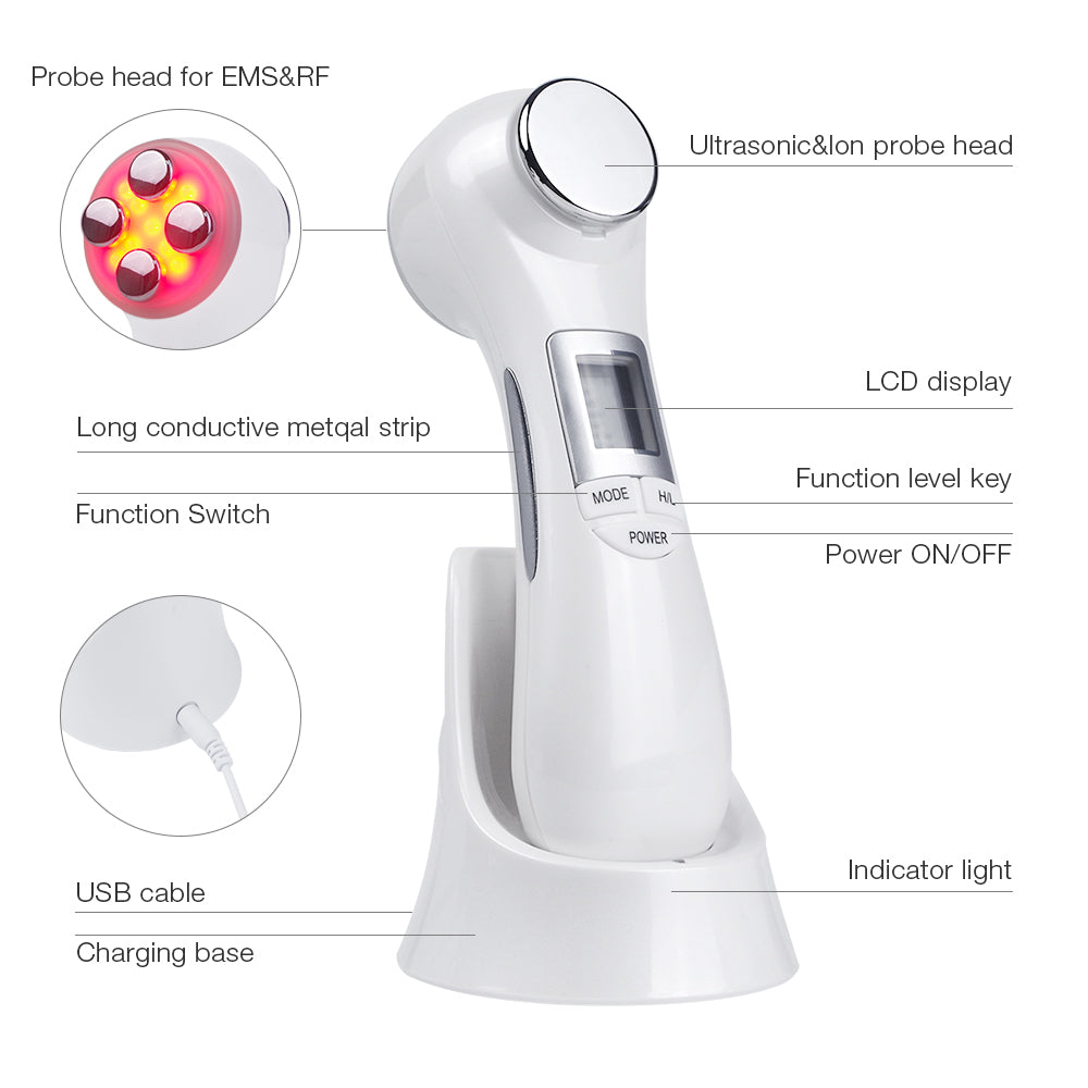 Nuvella 6-in-1 LED Skin Massage Beauty Device