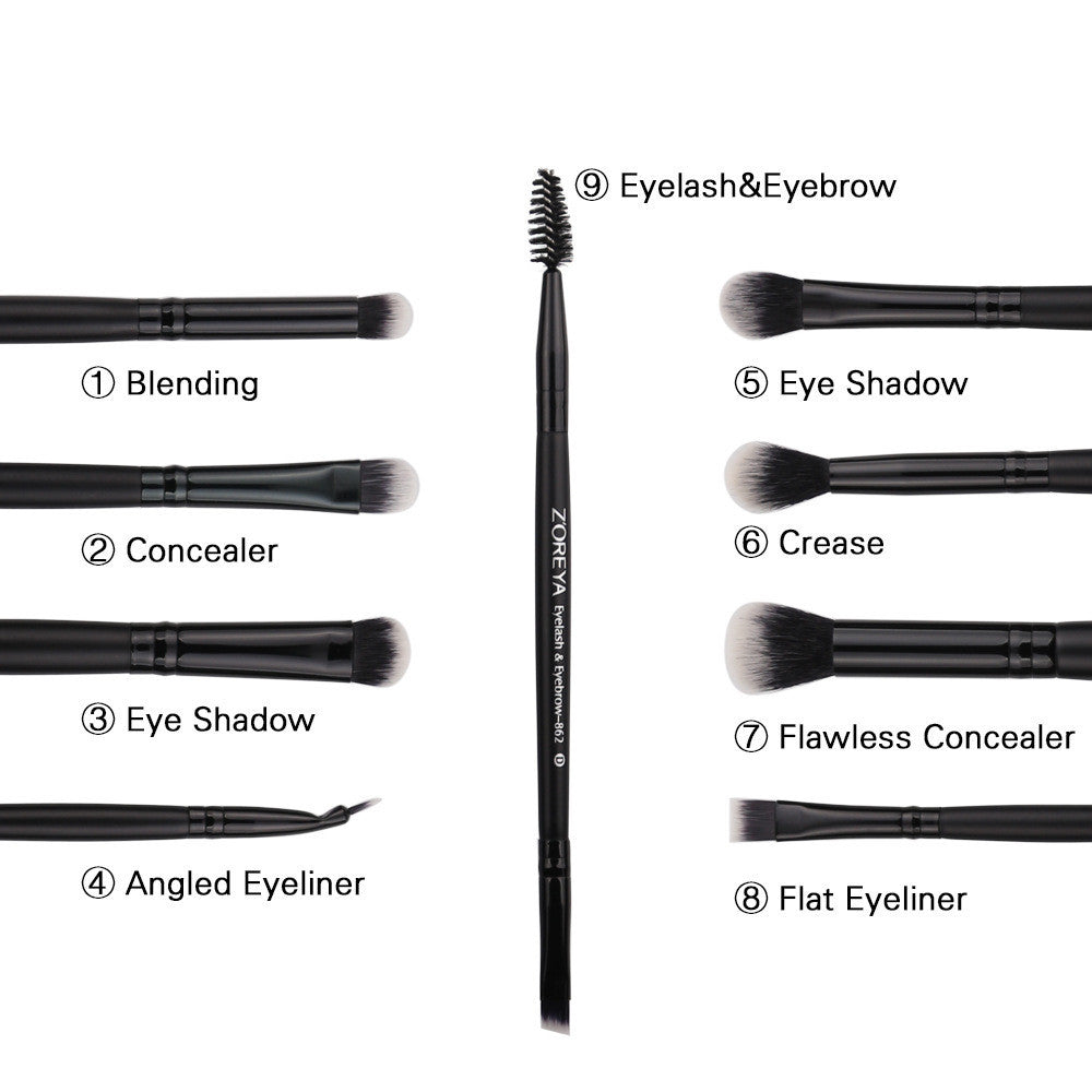 Nuvella 15-Piece Makeup Brush Set with Black Handles
