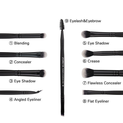 Nuvella 15-Piece Makeup Brush Set with Black Handles