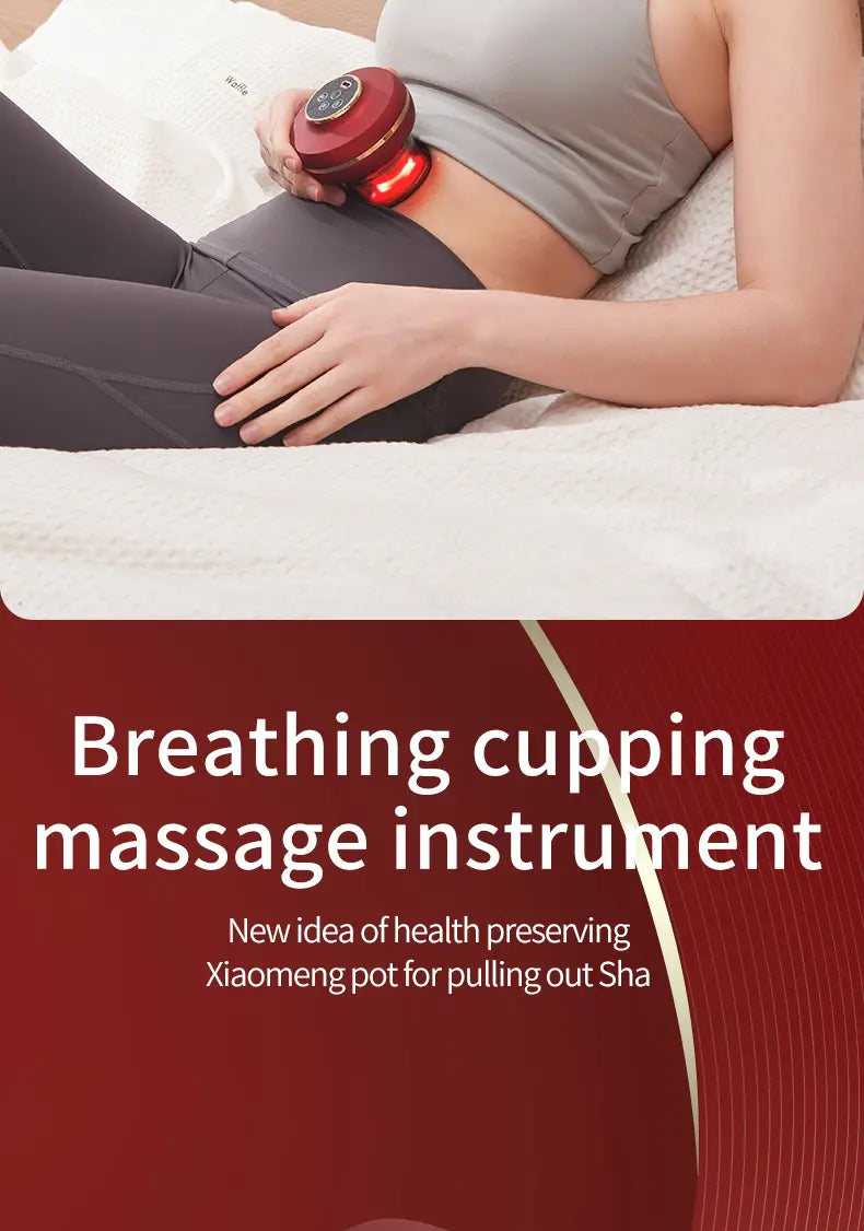 Nuvella Portable Electric Cupping Massager with Red Light (2 Cups)