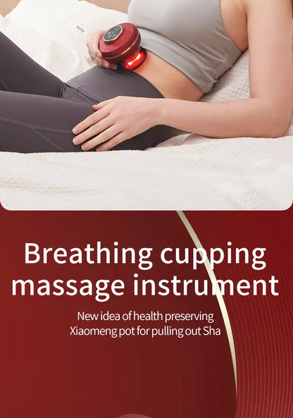 Nuvella Portable Electric Cupping Massager with Red Light (2 Cups)