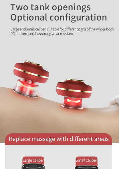 Nuvella Portable Electric Cupping Massager with Red Light (2 Cups)