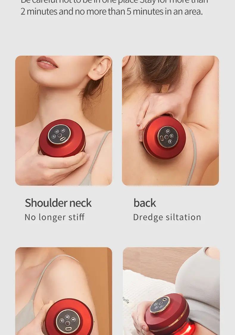 Nuvella Portable Electric Cupping Massager with Red Light (2 Cups)