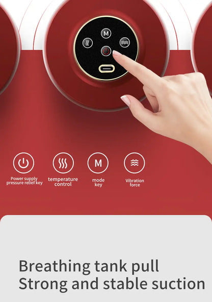 Nuvella Portable Electric Cupping Massager with Red Light (2 Cups)