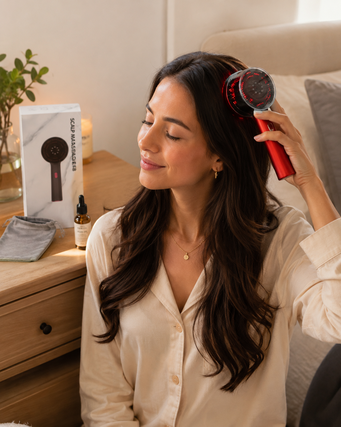 Hair Oiling Red Light Scalp Massager